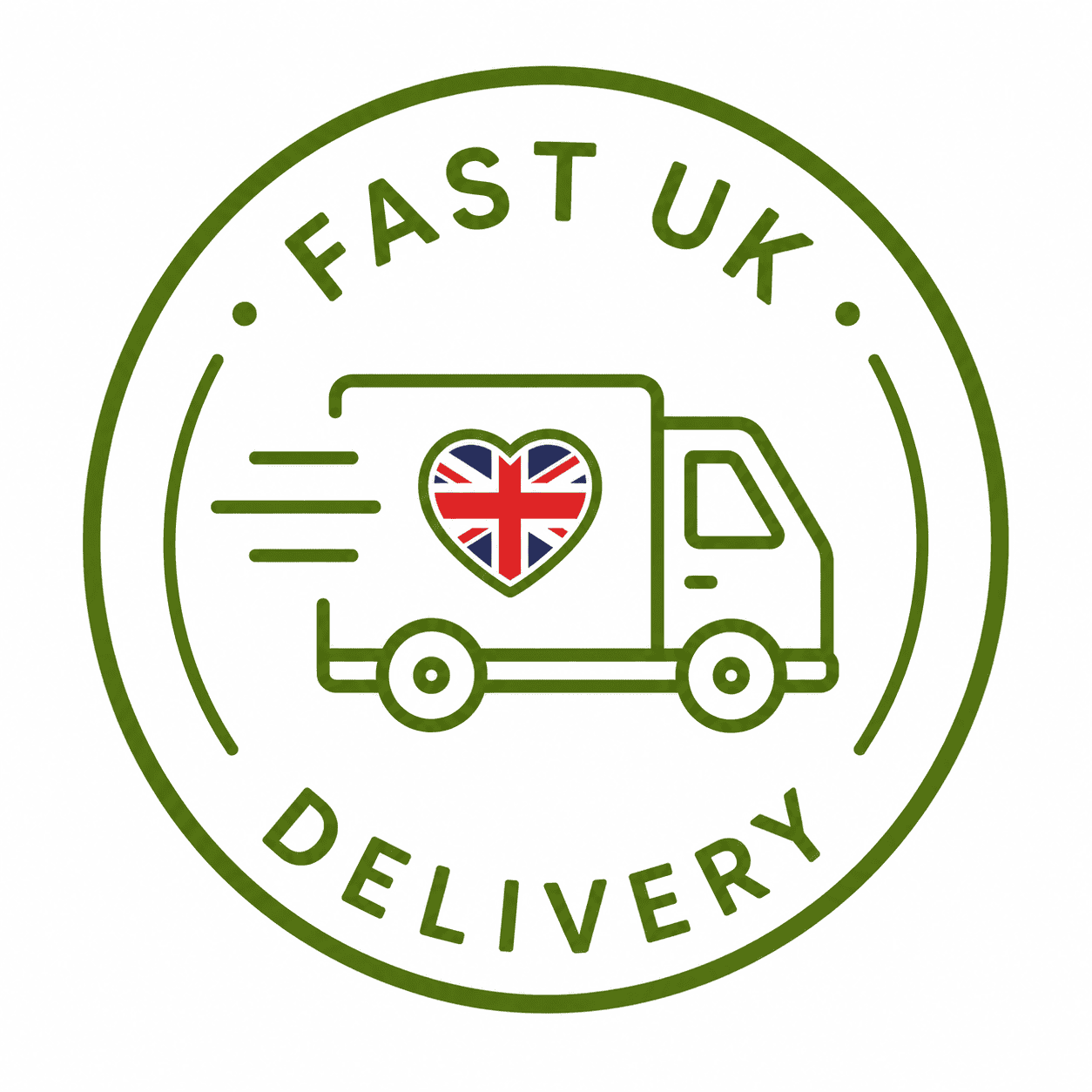 Fast UK delivery Stylised image saying fast uk delivery.