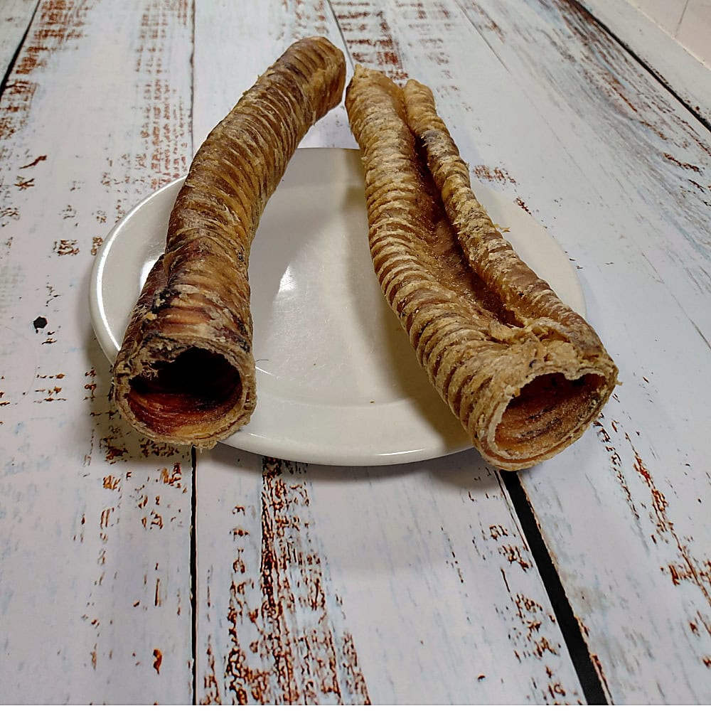 A close view of two Buffalo Tubes showing the hollow, ridged interior